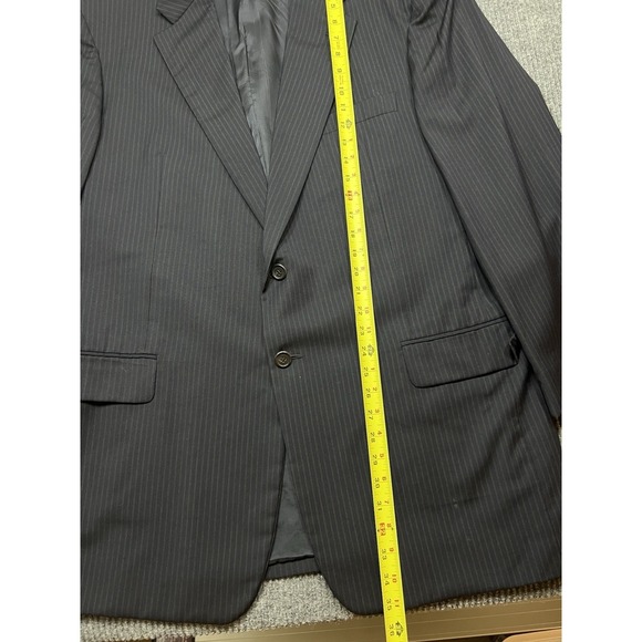 Hickey Freeman Nordstrom Mens‎ Jacket Coat Suit 46 Oakbrook Blue Pinstriped Wool - Picture 5 of 11